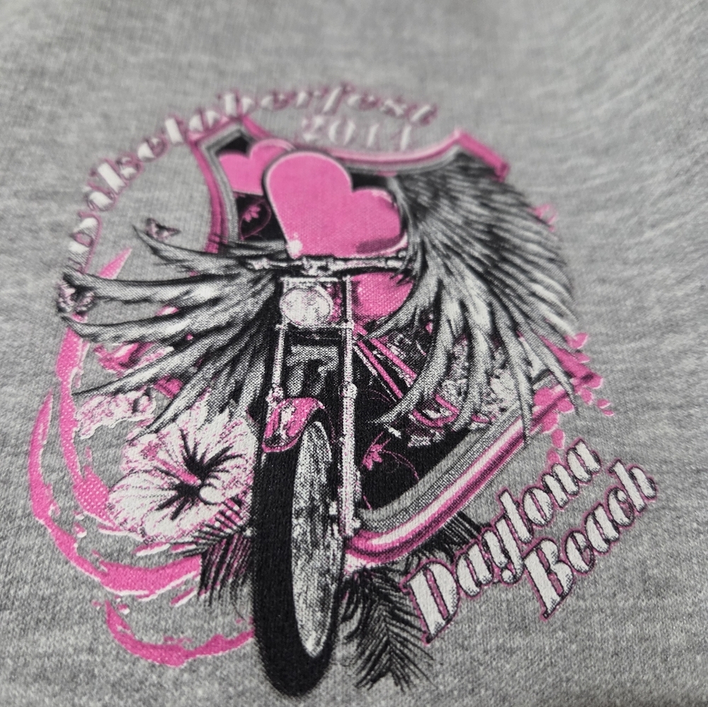 Gray and Pink Octoberfest Daytona Beach Graphic Jacket Womens Size M